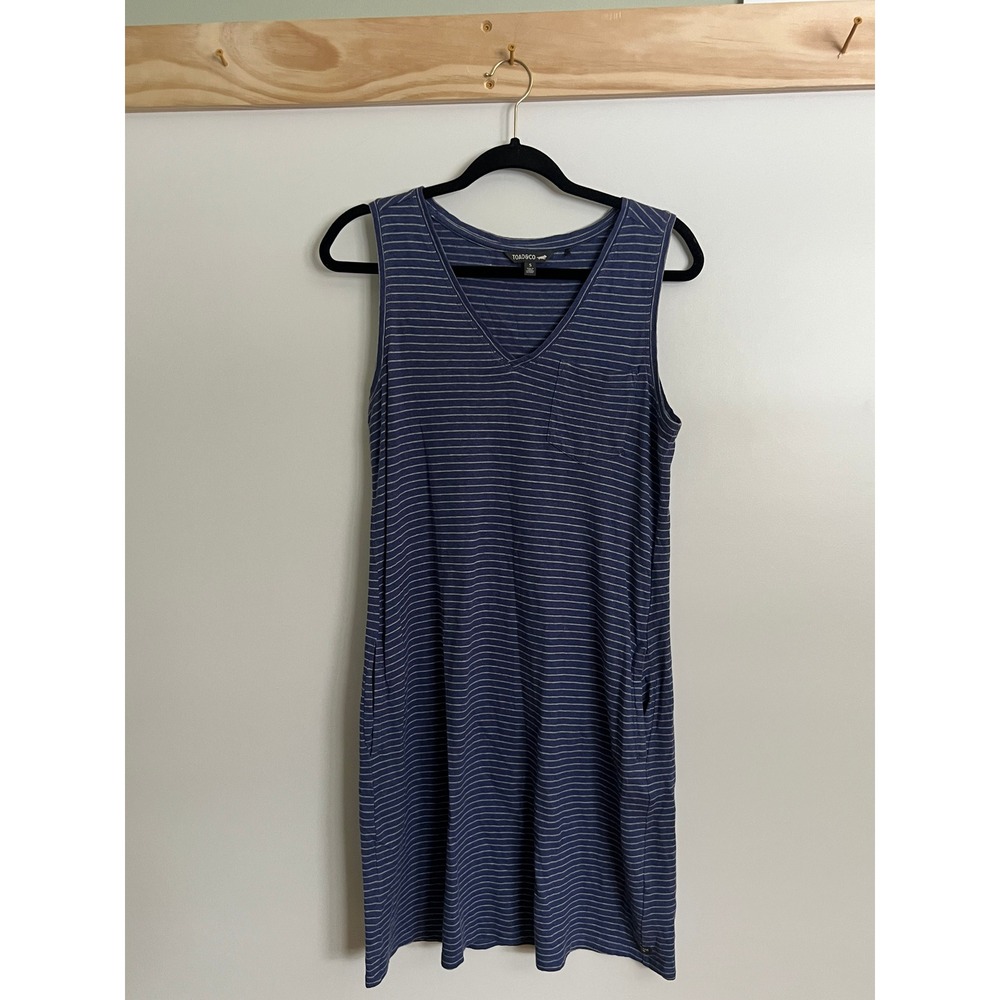 Toad & Co Striped Sleeveless Dress Cotton Women Sz Small